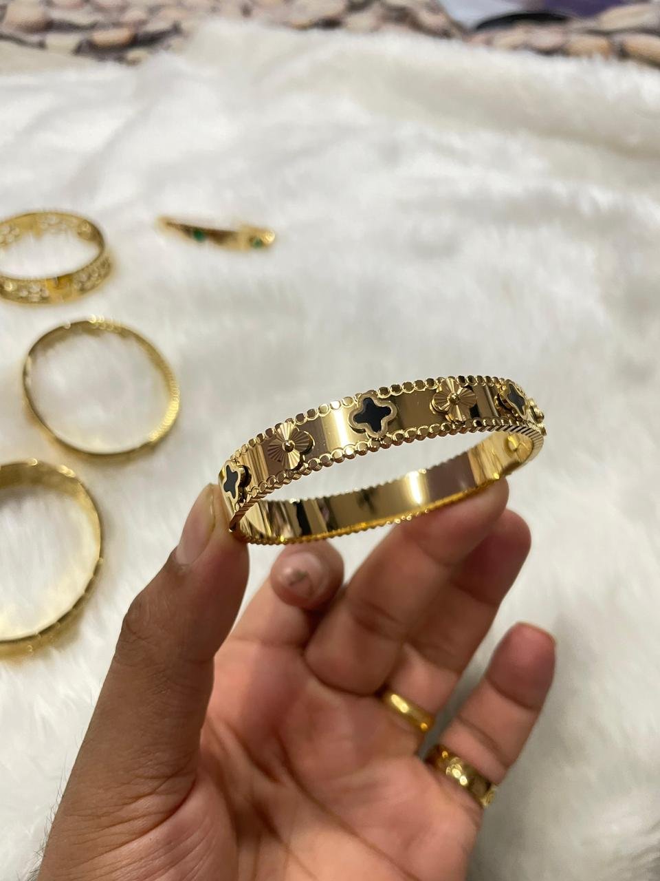 Gold-and-Black-Motif-Bracelet