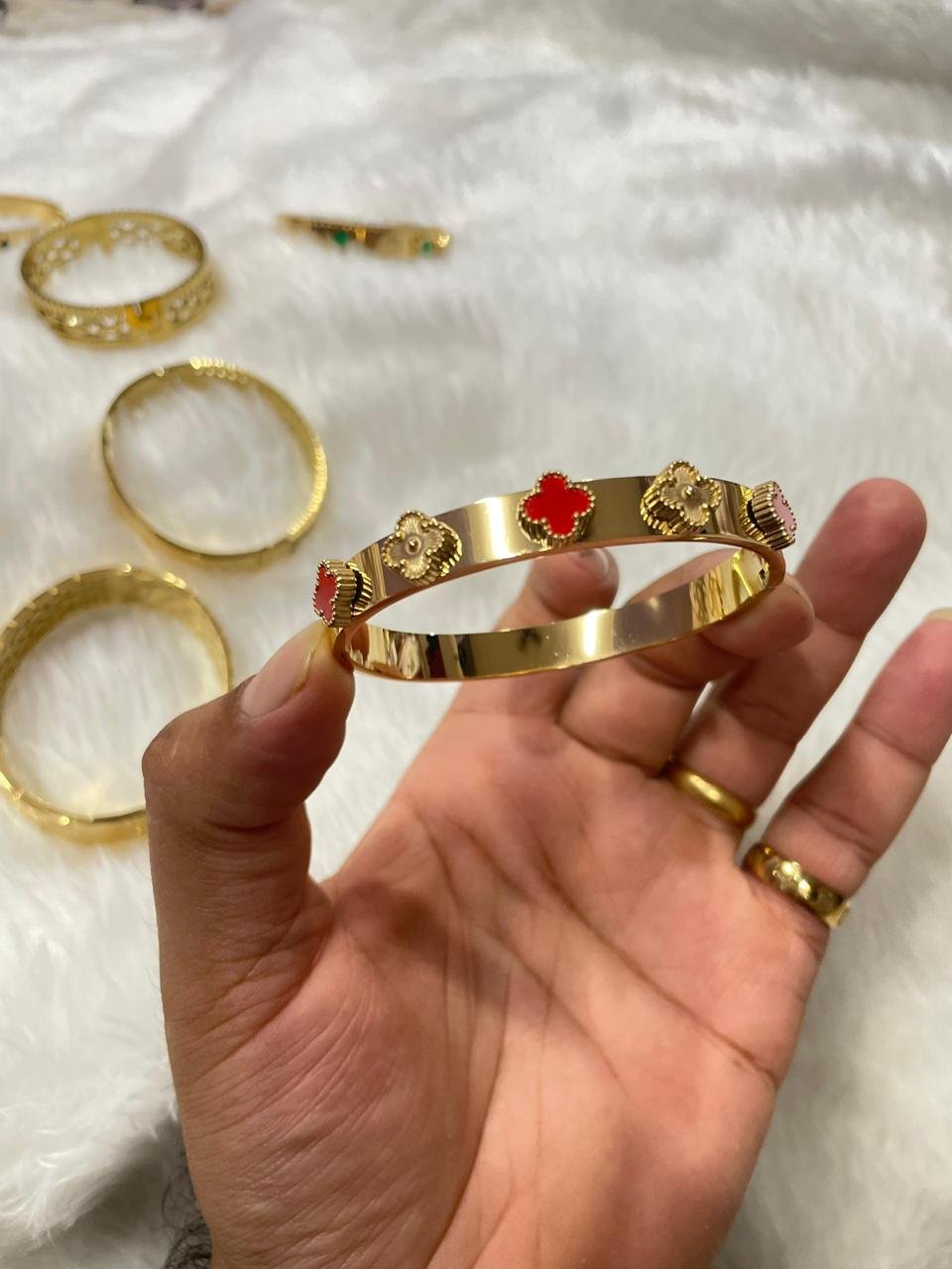 Red Cross Gold Bracelet